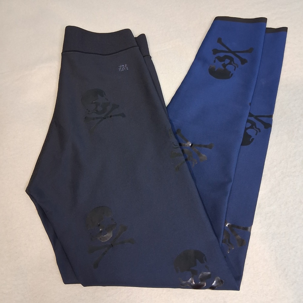 Ultracor‎  Scatter Skull Black Blue Ombre Legging Size Small Gothic Whimsigoth